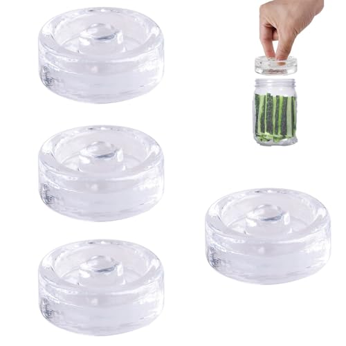 Fermentation Steinglas Wide Mouth Einmachglas Fermentierung Glasgewichte zum Fermentieren Gewichte zum Einlegen und Fermentieren zum Fermentieren von Sauerkraut, Gurken, Kimchi, Pickles, 4 Stück von Hpamba