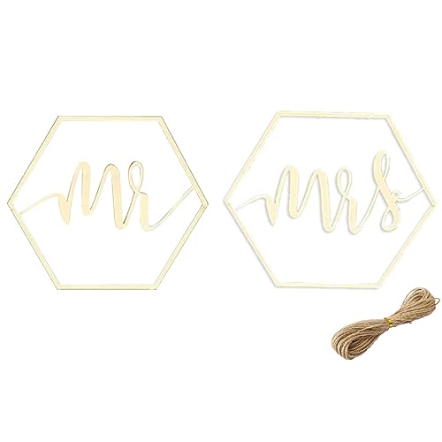 Herr und Frau Hochzeit Stuhl Schild - Mr Mrs Dekor Zeichen für Sessel - Stuhlaufhänger 2 Stück von Hpamba