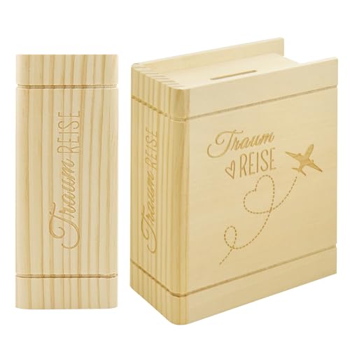 Holz Spardose Buch Sparbox Mit Gravur Sparschwein Sparbüchse Money Box Geld Sparen Box Gelddose Geschenkideen Für Urlaubskasse Haushaltskasse Trinkgeld Taschengeld Für Mädchen Und Jungen Erwachsene von Hpbaggy