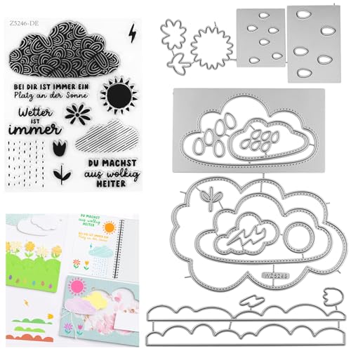 Silikonstempel Deutsch,Stanzschablone,Schneiden Sterben und Stempel Set,Silikon klar Stempel,Cutting Dies Stempel Set,DIY Scrapbooking,Geschenke Kunst Handwerk von Hpbaggy