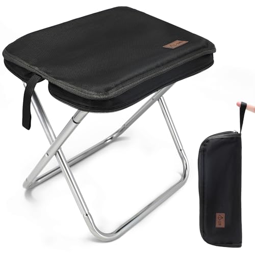 Hpecen Klapphocker Faltbar, Campinghocker Tragbarer aus Aluminium, Camping Hocker für Outdoor, Mini Campinghocker Angelhocker zum Camp Reisen Wandern Beach Garden von Hpecen