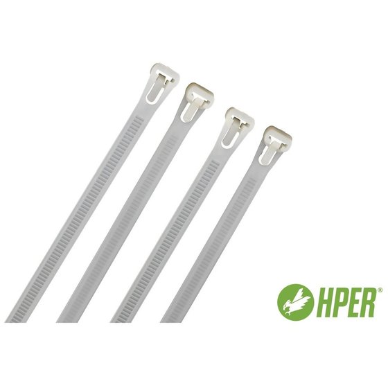 HPER® - High Performance Kabelbinder wiederlösbar 360 x 7,5mm natur PA6.6 von Hper