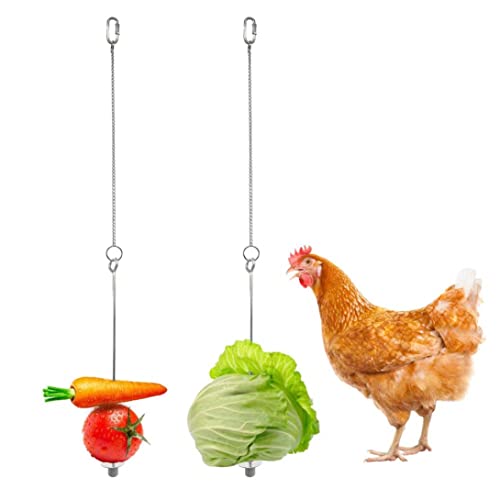 2pcs Hühnchengemüse Spieß Obst Rack Langlebiger Hühnerfutter für Hühnchen Gemüse Hanging Feeder für Hen -Geflügel -Feeder von Hperu