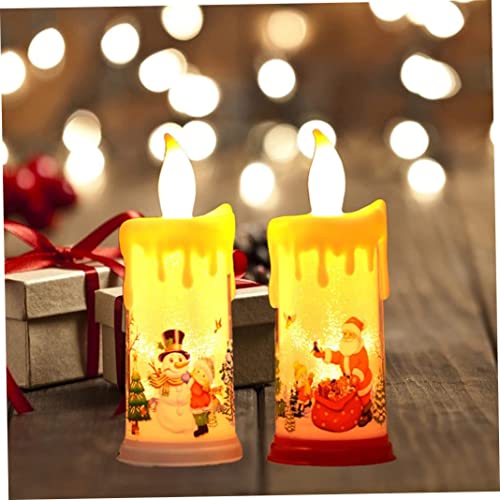 2pcs Weihnachten flammenlose Kerzen, batteriebetriebene LED -Säulenkerzen - mit Santa & Snowman -Abziehbildern, warmes Licht - Dekor für Zuhause, Kamin, Tischplatte 2pcs Weihnachten flammenlose Kerzen, batteriebetriebene LED -Säulenkerzen - mit Santa & Snowman -Abziehbildern, warmes Licht - Dekor für Zuhause, Kamin, Tischplatte von Hperu