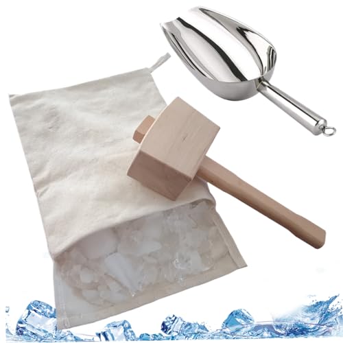 3pcs/Set Ice Bag und Mallet, Ice Mallet und Beutel mit Ice Scoop Food Grade Manual Ice Crusher wiederverwendbarer professioneller Eisbrecher für Hausgebrauch -Bar Party Bartending von Hperu