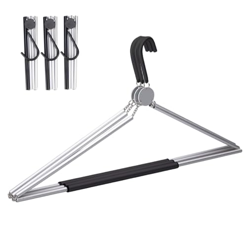 3pcs Faltbare Kleiderbügel für Reisen, Reisebügelklappen für Koffer, leichte Aluminiumlegierung tragbar für Geschäftsreise, Karawane, Hotel, Klappern für Reisen 3pcs Faltbare Kleiderbügel für Reisen, Reisebügelklappen für Koffer, leichte Aluminiumlegierung tragbar für Geschäftsreise, Karawane, Hotel, Klappern für Reisen von Hperu