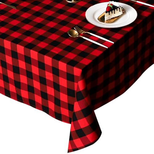 53 x 71 Zoll rechteckige Tischdecke, Baumwollwäsche Plaid Buffalo Check Design - Weihnachts -Tisch -Cover für Party, Hochzeit, Hochzeit von Hperu