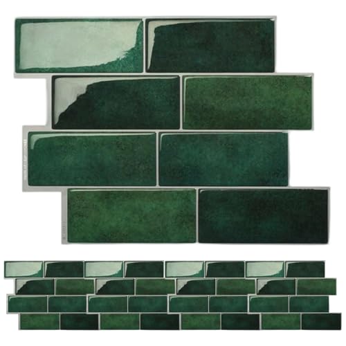 5pcs Peel and Stick Backsplash 11, 6 x 8, 4 Zoll 3D Grüne Wasserdichtungsresistent für Küchenbad Duschkamin, grüne Schale und Stickfliesen 5pcs Peel and Stick Backsplash 11, 6 x 8, 4 Zoll 3D Grüne Wasserdichtungsresistent für Küchenbad Duschkamin, grüne Schale und Stickfliesen von Hperu