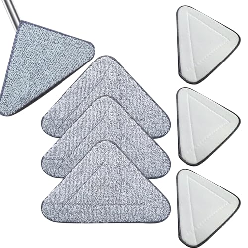 6 PCs Dreieck Mop, 360 rotierbare einstellbare Reinigungsmop, einstellbare Reinigungsmop -Ersatzköpfe, dreieckige Mikrofaser -Mops -Köpfe wiederverwendbarer Spin -Mop -Dreieck -Reinigungsmopp, Drei von Hperu