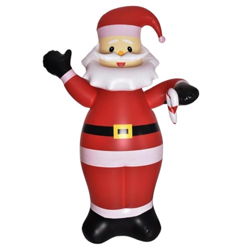 Aufblasbare Weihnachtsdekorationen, niedlicher Cartoon -Weihnachtsmann mit Accessoires (PVC -Material) - tragbares aufblasbares Dekor für Rasen, Garten, Party, Weihnachtsfest von Hperu