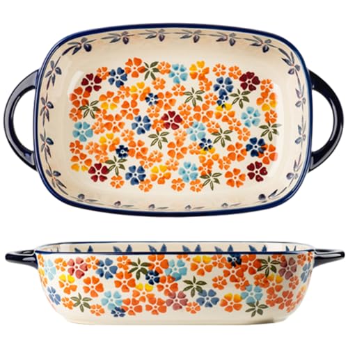 Auflaufschalen für den Ofen 13x7, 5 x 3 Zoll rechteckig Keramik Back mit Ohren hitzebeständig für Kuchenauflauf Tapas, Schüssel von Hperu