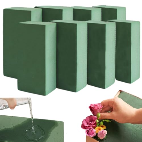 Blumenschaum, 8pcs Blumenschaumblöcke 5x4x3 Schnittabsorbierende Nass und trocken für Blütenanordnung, Körbe (grün) von Hperu