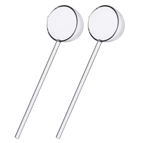 Glaslöffel 2pcs Servierlöffel, 10 hitzebeständiges klares Glas mit langem Griff, Suppenköpfe Forstiring -Getränke, Portionendesserts oder Serviersuppen servieren von Hperu
