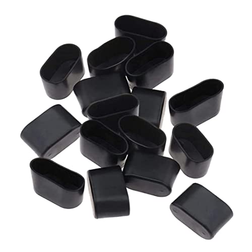 Gummifüße für Gartenmöbel 16pcs Ovale Möbel Füße Pads Gummi -Stuhlstuhl -Endkappen Abdeckungen Tipps zum Schutz des Hartholzbodens vor Kratzern und Schäden Sie schwarz 20x40mm von Hperu
