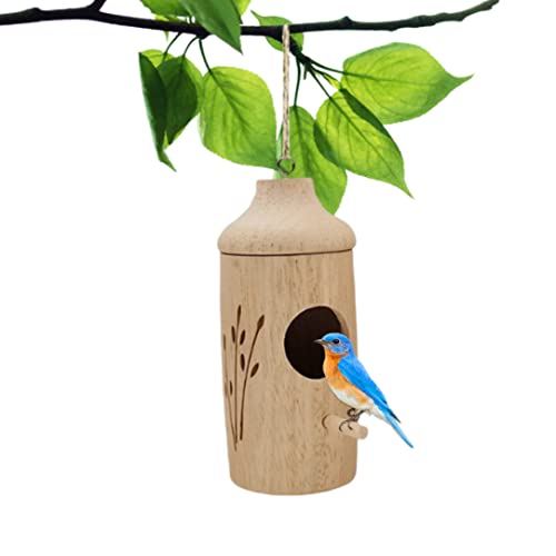 Hanging Hummingbird Hütte, Hummingbird House für außen hängende Kolibri Nest Holz Vogel Haus Hängende Vogelbox für Gartendekor 12 * 4,7 cm Typ1 für Zuhause von Hperu