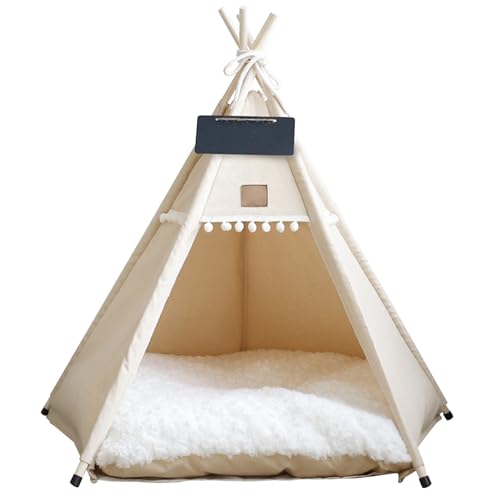 Haustierzelt, Hunde und Katze Tipee tragbare Haustier Tipee Zelte mit Kissen und kleine Tafel 20 Zoll hohe waschbare Hundehaus Welpe Süßes Bett für Haustiere unter 7 kg Haustierzelt, Hunde und Katze Tipee tragbare Haustier Tipee Zelte mit Kissen und kleine Tafel 20 Zoll hohe waschbare Hundehaus Welpe Süßes Bett für Haustiere unter 7 kg von Hperu