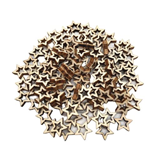 Hölzerne Sterne unvollendete Hohlholzstars Scheiben Verzierung für DIY -Kunsthandwerk 300pcs Handwerksprodukte von Hperu