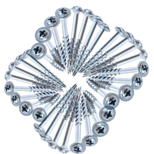 Holzschraube Taschenlochschraube Selbstklopft T20 Torx Schraube grobe Gewinde 1-1/4-Zoll 32 mm Silber 100pcs Schraube von Hperu