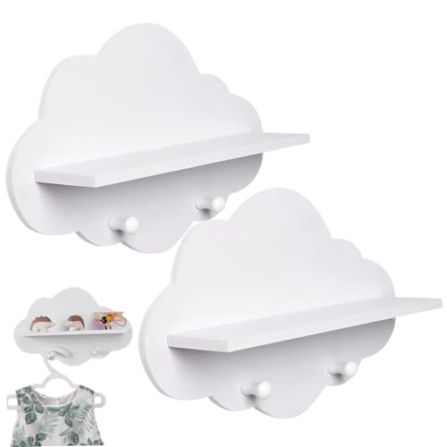 Hperu 2pcs Kindergärten Wandregale 13.7x3.1x9.1 Zoll Cloud Design schwimmende Regale für Schlafzimmer Badezimmer, Kindergarten schweben von Hperu