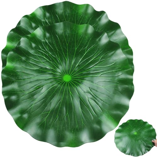 Hperu 2pcs Lily Pads für Teiche, 23, 6 realistische schwimmende Teichpflanzen, Eva -Wasserlily -Blätter für Pool -Fischtank -Aquarium -Wasserdekoration, schwimmende Teichpflanzen, künstlich von Hperu