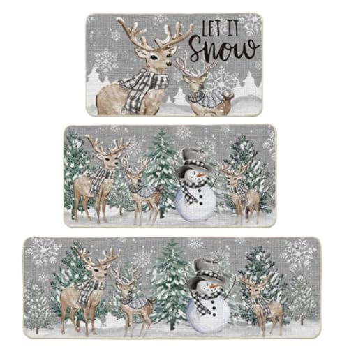 Hperu 3 Sets Weihnacht Teppich Weihnachtsport Teppiche Sets Rentierküchenmatten absorbierende Nicht-Rutsch-Polyester Teppich für Türstraßen, Flurstil 2 Hperu 3 Sets Weihnacht Teppich Weihnachtsport Teppiche Sets Rentierküchenmatten absorbierende Nicht-Rutsch-Polyester Teppich für Türstraßen, Flurstil 2 von Hperu