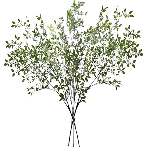 Hperu 3pcs künstlich grünes Stängel, Birkenbaumzweige 43,3 Zoll realistisches Faux -Grün -Grünstänze biegbare und Flexible künstliche Birkenzweige für Vase Füllstoff Home Office Decor von Hperu