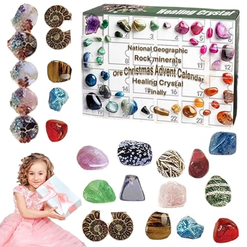 Hperu Adventskalender Weihnachtskalender 2025 24 Tage 24 Gitter Kristallkristall Steinmineralien Fossilien Countdown für Enthusiasten Rock Collection Hperu Adventskalender Weihnachtskalender 2025 24 Tage 24 Gitter Kristallkristall Steinmineralien Fossilien Countdown für Enthusiasten Rock Collection von Hperu