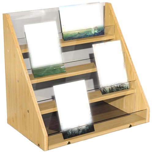 Hperu Begrüßungskartenausstellungsständer, Grußkartenausstellungsständer 4 Tier natürliche Bambus-Grußkarte Organizer Mehrzweckgrußkartenhalter für Postkarte, Foto, Aufkleber Hperu Begrüßungskartenausstellungsständer, Grußkartenausstellungsständer 4 Tier natürliche Bambus-Grußkarte Organizer Mehrzweckgrußkartenhalter für Postkarte, Foto, Aufkleber von Hperu