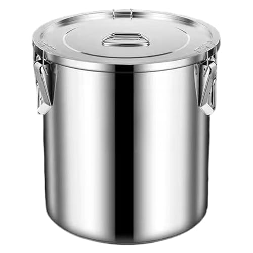 Hperu Edelstahl -Lebensmittel -Lagerbehälter 17l Edelstahl Eimer mit Deckel & Sperrluftdicht Vorlage für Mehl Getreide Kaffeebohnen Reis Reisschale von Hperu