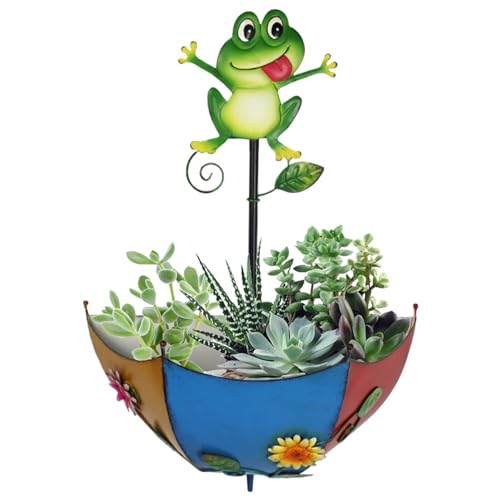 Hperu Hanging Blumentopf Regenschirm hängende Pflanzer niedlicher Frosch Cartoon lebendiger Metallwand Pflanzer mit Entwässerung gelüft Hperu Hanging Blumentopf Regenschirm hängende Pflanzer niedlicher Frosch Cartoon lebendiger Metallwand Pflanzer mit Entwässerung gelüft von Hperu