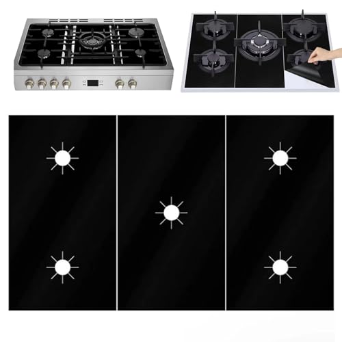 Herdbrenner Deckt 3pcs Gasherd -Protektoren 5 Löcher 21 x 10 Zoll Hitzebeständiger Herdbrenner Liner Herd Top für schnelle Küchenreinigung Ersatzteile Teile von Hperu