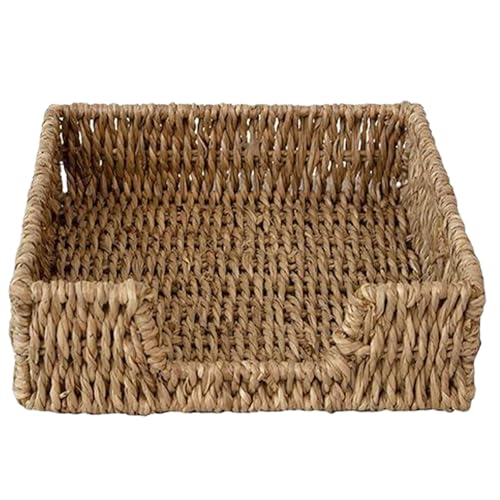 Hperu Küchenwasserpflanzen Serviettenhalter 7.87x7.87x2.76 Rattan-Serviettenhalter, handgefertigtes multifunktionales Weidentablett, Weidenserviettenhalter für Küche, Wohnzimmer, Restaurant von Hperu
