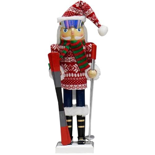Hperu Nussknacker, Nussknacker Weihnachtsdekor, 15 '' Santa Nutcracker Ski Figur Festliche Weihnachts -Nussknacker -Dekorationen für Regale und Tische (Junge) von Hperu