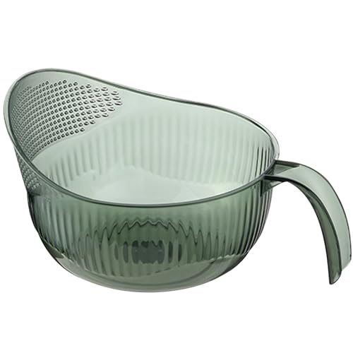 Hperu Reissieb, grüne Reisscheibesiebs Schüssel, Plastik Reisreinigersieb, multifunktionale Obstwaschschale feiner Mesh Reisabflusssieg von Hperu