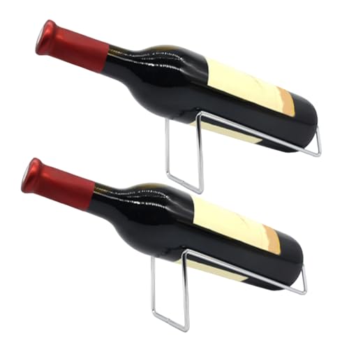 Hperu Rotweinregal 2PCs, dreieckige, Nicht rutschende Eisen-Eisen-Farbkabine-Weinflaschenhalter für Home Restaurant Bar Tabletop Weinständer von Hperu