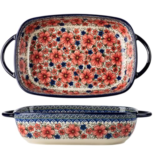 Keramik -Backform 2 Qt Auflaufschale rechteckige Lasagne -Pfanne 13.2x7.5 '' Backformen mit Griffen 2,8 '' Tiefes Baket Bankett Auflauf Keramik -Backform 2 Qt Auflaufschale rechteckige Lasagne -Pfanne 13.2x7.5 '' Backformen mit Griffen 2,8 '' Tiefes Baket Bankett Auflauf von Hperu