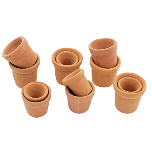 Mini Terrakotta Pot 12pcs Mini Terrakotta Pflanzer Ton Keramik Keramik Blütentöpfe Mini Cactus Blüten Töpfe Kaktus Sukkulenten Kindergarten für den Gebrauch im Freien im Innenbereich, rote Ton Kera von Hperu