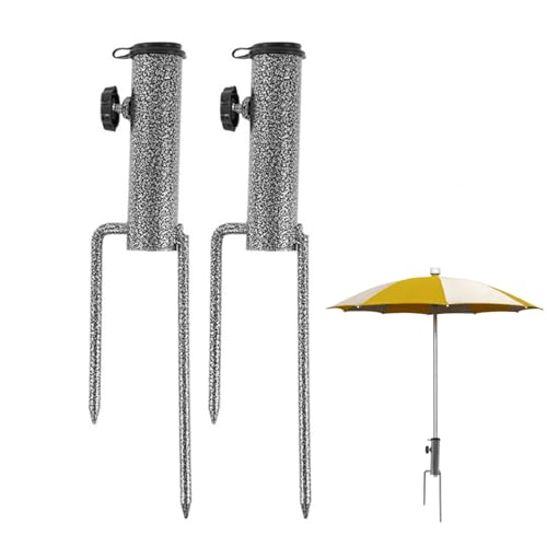 Parasol Stand, Strand Regenschirm Sand Anker 2PCS Hochleistungsgelegene Spikes für Parasol einstellbare Garten Regenschirm Stand & Basen Parasolhalter für Strand, Rasen, Angeln, Feld für Zuhause von Hperu