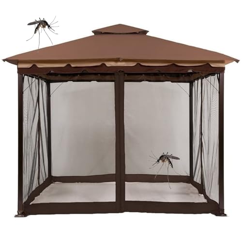 Pavillon -Moskitonetz 11.8x11.8x7.5ft, einziehbare Faltschilddiener mit Reißverpal für Veranda Camping -Terrasse, Hellbraun, Pavillon -Bildschirm Pavillon -Moskitonetz 11.8x11.8x7.5ft, einziehbare Faltschilddiener mit Reißverpal für Veranda Camping -Terrasse, Hellbraun, Pavillon -Bildschirm von Hperu