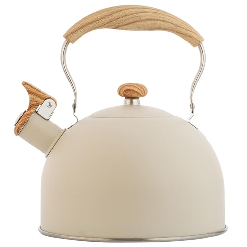 Pfeifender Wasserkocher, pfeifende Teekessel 2.1qt Induktion Kessel Edelstahlkessel Teekanne mit Anti -Verbrennungsklappganden Pfeife Campingkessel von Hperu