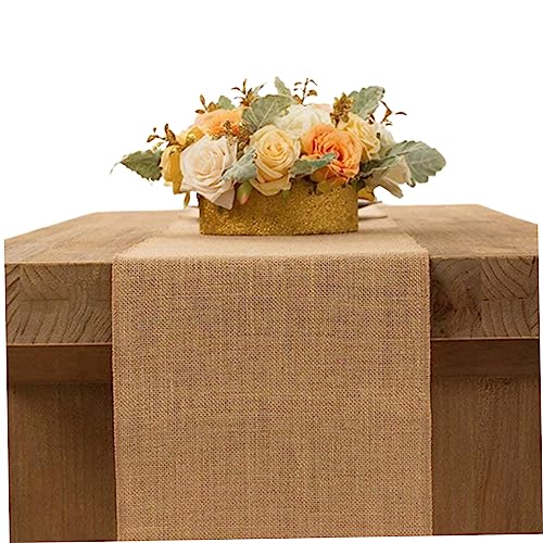 Rustikaler Jute Tischläufer, 30x275 cm Hessianer Sackleinentuch - Handwerksrolle für Hochzeit, Partytischdekor, Hessian Runner von Hperu