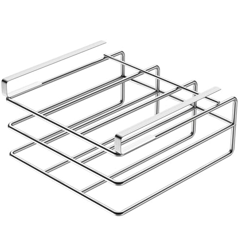 Schneidebrett Aufbewahrung 10.4x11.8x2.4 '' Metall Schneidebrett Organisator Sparersparnis unter Regal Hacking Board Halter Hochleistungsschneidebrettte Rack Rack Topf Deckelhalter, Silber von Hperu