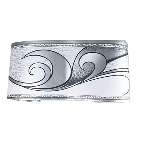 Selbstklebstoff -Trimmrahmen, Tapete Border Royal Silber Muster Selbstkleber Schale und Stabwandgrenzen für Spiegelrahmenwand von Hperu