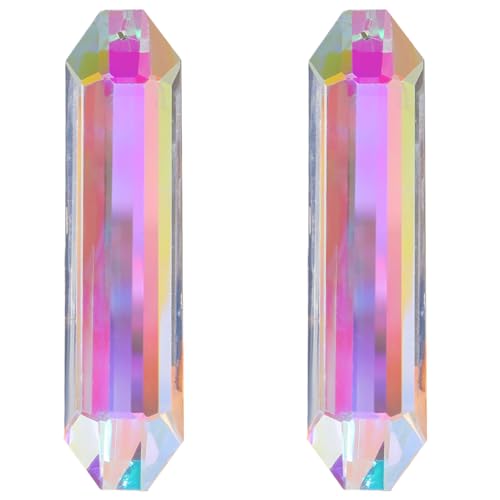 Sonne Catchers Innenfenster Sonnenfänger 2pcs 5 Zoll hängende kristall sechseckige farbenfrohe Prism dekorativ für Heimfenstergarten von Hperu