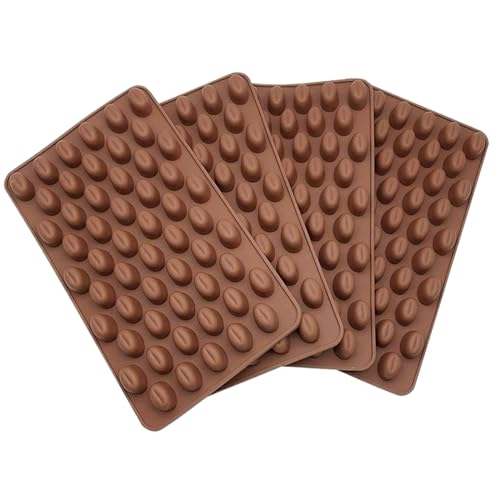 Suppository Formen, 4pcs Mini Kaffeebohne Form, 55 Hohlraum Pille Formen für die Herstellung von Pillen, ovale Schokolade für Diy Süßigkeiten Backen 7x4 von Hperu