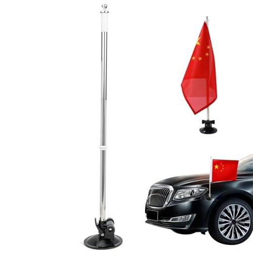 Teleskope Flaggenmastwagen -Fahnepol -Halter mit Luftsaughalterung im Freien Saugnapf -Flaggenhalter für Auto-, LKW-, Boots- und Fahrzeug -Fahnenmaste -Hardware von Hperu