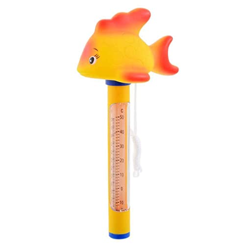 Wassertemperaturmesswerkzeug, Swimmingpool -Thermometer süße tierische Cartoon -Temperaturmessgeräte mit Schnurgoldfisch von Hperu