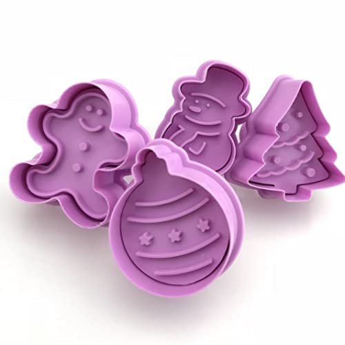 Weihnachtskeksformen 3d Snowman Bell Weihnachtsbaum Kekse Cutter Zuckerhandwerk Fondant Kuchenform 4pcs von Hperu