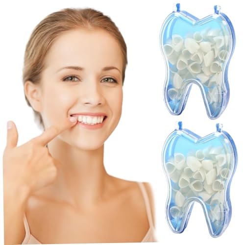 Zahnkappen für zerbrochene Zahn, 2 Kisten Zahnreparaturkit, 100 Stück Harzzahnkappen für gebrochene Zahn Temporäre Verwendung Zahnkappe enthalten vordere Vorder- und Molare -Posterior 50 von jedem von Hperu