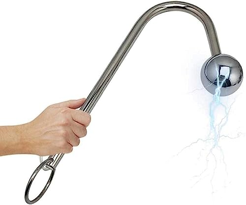 Elektro Shock Elektrostimulation Massager Prostata/anal/butt Plug Haken Analhook Mit Regler Edelstahl Stimulator Vaginaldildo/analdildo Bdsms Extrem Folter Sexspielzeug Für Frauen Männer Paare ( Color von Hrekssi